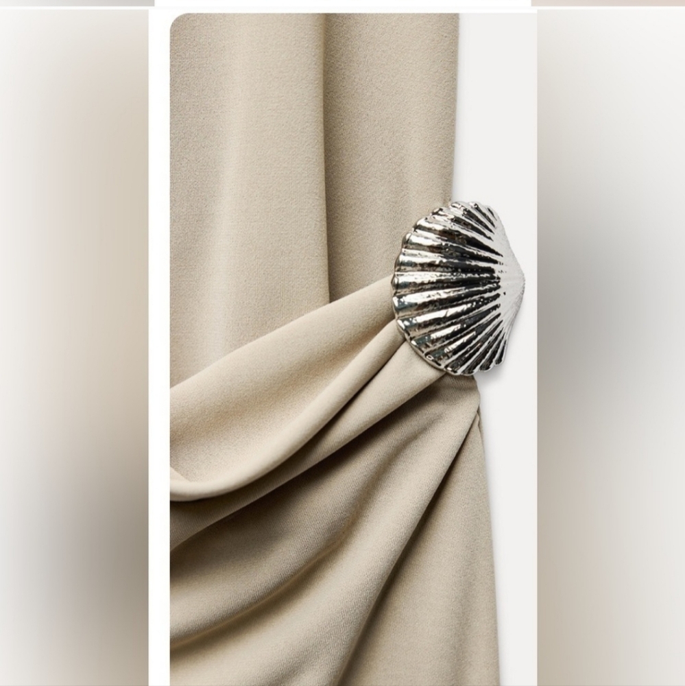 Zara Shell Halter Maxi Dress Size M ans XS - Picture 7 of 16